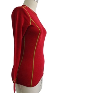 Solarwool Rojo Alta Calidad Australia <span class=keywords><strong>mujer</strong></span> cuello redondo largo transpirable tejido manga <span class=keywords><strong>Merino</strong></span> <span class=keywords><strong>lana</strong></span> camiseta - Product Image 4