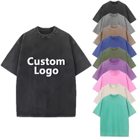 T-shirt pour homme en coton 100% surdimensionné, lavage à l'acide, logo personnalisé en gros, taille S-5XL, streetwear vintage pour homme