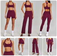 Tout nouvel ensemble de shorts d'usine personnalisé soutien-gorge dos nu de Yoga à soutien élevé respirant taille haute shorts de gymnastique 2 pièces ensemble
