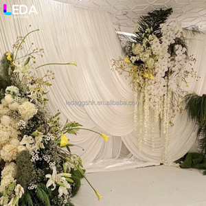 LEDA Cortina Curva de Seda Láctea Beige para Decoración de Escenarios de Boda, Tamaño Personalizado, Elegante y a la Moda - Product Image 2