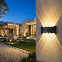 Lampe murale extérieure en aluminium à éclairage haut et bas, certifiée CE, étanche IP65, à intensité variable, pour villa, jardin et allée - Vente chaude