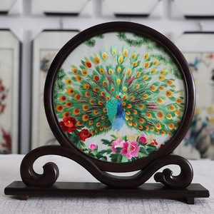 Biombo decorativo de doble cara con bordado de Suzhou, hecho a mano, para sala de estar o dormitorio - Product Image 3