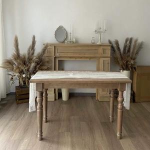Ash Wood Dining <b>Table</b> Rectangle Solid Wood Stable Living Room Furniture - Product Image 2
