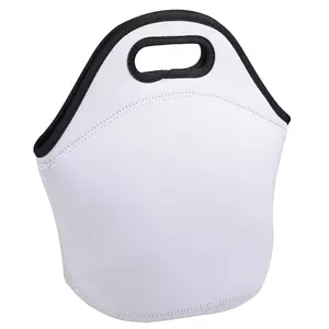 Mazoho Custom Design White Neoprene Kids Blank Sublimation Insulated Lunch Tote Bag