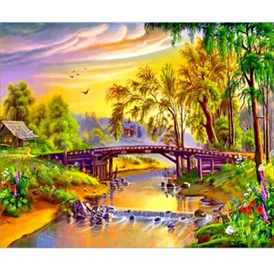 Kit de broderie de perles fait main Paysage Arbre, Kit de peinture diamant DIY 30x40, Décoration intérieure, Design diamant personnalisé - Product Image 2
