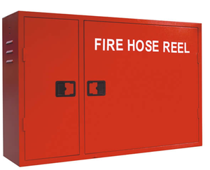 Armoire murale rouge pour enrouleur de tuyau d'incendie avec rangement pour extincteur et coffre de sécurité pour usage résidentiel et professionnel - Product Image 6