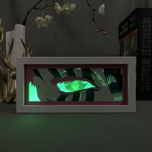 Lámpara LED Nocturna de Anime, Diseño de Castillo Infinito de Demon Slayer, Caja de Luz de MDF, Decoración para Dormitorio Infantil, Lámpara de Noche Akaza con Interruptor - Product Image 4
