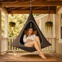 Fauteuil suspendu en toile Oxford de 1 m avec structure métallique pour patio extérieur, jardin, détente, chaise longue portable
