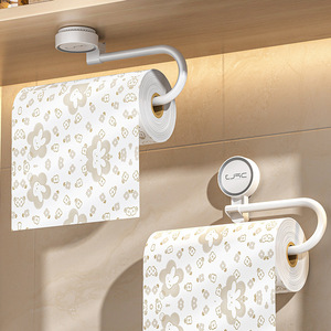 Suction Cup <b>Kitchen</b> <b>Paper</b> Towel Holder Wall-Mounted <b>Paper</b> Holder No Drilling Required Roll <b>Paper</b> Holder Lazy Cleaning Cloth - Product Image 1