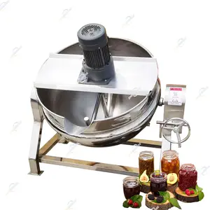 Automatic 300L Food Paste Pot Mixer Machine Steam Gas Tilting Jacketed Kettle For Jam Sauce