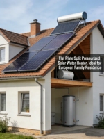 Chauffe-eau solaire électrique mural en acier inoxydable à plaque plate, à connexion pressurisée, pour usage domestique et hôtelier, écoénergétique