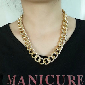 <b>Chunky</b> Chain <b>Necklace</b> 40cm 7cm Aluminum Alloy Women's Clavicle Chain Fashion Jewelry Gift - Product Image 5