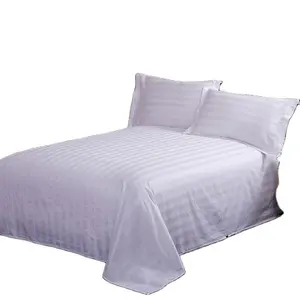 Juego de cama de algodón de alta calidad directo de fábrica, sábanas planas de algodón suave y cómodas para hoteles