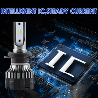 Bombillas LED R8 para Faros Delanteros de Coche H1 H3 H7 H11 H8 H9 H1 9005 9006 H4 9012 8000LM, Lámpara Delantera Automotriz 6500K, Luces para Faros K2 K5