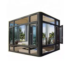 Marco de aluminio a prueba de agua, arco de vidrio aislante, techo, sala de sol, casa de vidrio