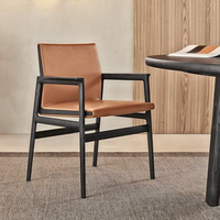Chaise de salle à manger minimaliste italienne en pin massif, fauteuil de loisirs moderne et simple pour la maison, dossier en cuir réglable, idéal pour hôtel