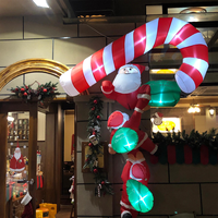 Décoration de Noël gonflable géante en forme de canne à sucre bleue avec nœud, en tissu Oxford, pour extérieur, jardin, fête, événement, exposition