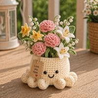 Ornement de pot de fleurs artificiel en crochet fait main, motif marguerite lavande, pour le soutien émotionnel, idéal pour la fête des Mères ou comme cadeau de fête