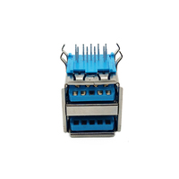 Connecteur femelle de charge USB Type A 3.0 2x1 empilé à 8 positions, double couche DIP, 90 degrés, marque Coorle, 1,5A 30V DC