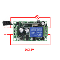 Système de commutation à télécommande sans fil RF 2 canaux 433 MHz, portée 2000m-3000m, DC12V, pour lampes et appareils électroménagers, 2 boutons, en plastique, usage domestique