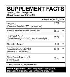 Maca-Wurzel kapseln mit Long Jack-Extrakt L-Tongkat Ali & Tribulus Terrestris-Extrakte-90-Kapsel-Nahrungs ergänzungs mittel für Erwachsene - Product Image 6