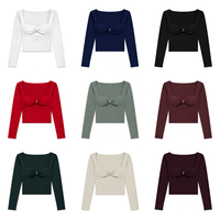 Pull-over femme personnalisé ODM en gros à manches longues, col carré, ajouré – Vêtements et hauts pour femmes