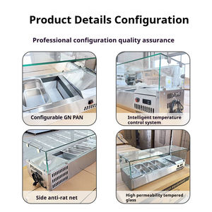 Réfrigérateur à Salade Commercial de Comptoir, Contrôle Intelligent de la Température, Acier Inoxydable 201 ou 304, Table de Préparation à Pizza pour Restaurant et Bar - Product Image 5