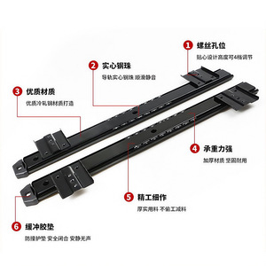 Jinrongda Keyboard <b>Drawer</b> <b>Slides</b> 35mm Wide Thickened Ball Bearing Industrial Furniture <b>Drawer</b> Rails - Product Image 3