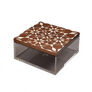 AureliaWood Pearl Candy Organizer Elegant Artisan Wood & MOP Inlay <b>Acrylic</b> Sweet <b>Storage</b> Box for Iftar, Eid Gifting & Luxury - Product Image 1