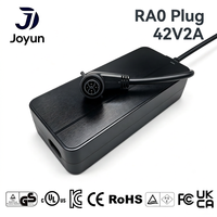 Chargeur rapide au lithium Joyun 88W 42V 2A, prise RA0, protection de sécurité complète, 100-240VAC pour vélo électrique 36V, scooter