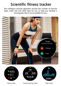 2.5D couvercle en verre boutons en alliage d'aluminium Rohs Ce femmes hommes Smartwatch batterie forte 1.6mm corps mince conception montre intelligente - Product Image 5