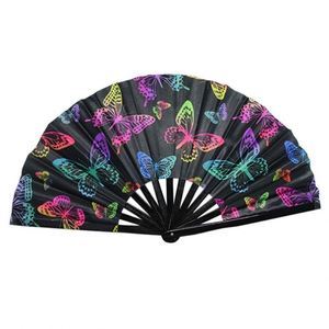 Personalized Printed Art Logo Bamboo Folding Custom Hand Fan for Wedding Promotion Music Festival Fan - Product Image 1