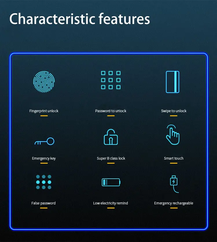 फ़िंगरप्रिंट दरवाज़े के ताले के साथ इंटेलिजेंट स्मार्ट लॉक जो उपयोग में आसान और सुरक्षित हैं