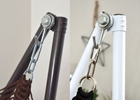 Hamac Portable en maille avec support en acier, lit-balançoire, chaise, haute qualité