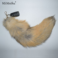 MWFur – porte-clés en fourrure de renard véritable, couleur naturelle, queue de renard naturelle