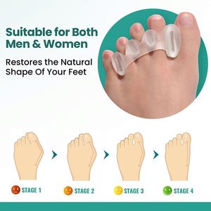 Séparateur d'orteils à quatre trous pour tongs et sandales, avec coussinet d'avant-pied, pour l'éversion du gros orteil et la correction des superpositions d'orteils - Product Image 3