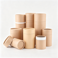 Boîte cylindrique ronde de luxe personnalisée pour café et thé, emballage en tube de papier kraft de qualité alimentaire avec fenêtre