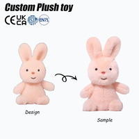Boneka Hewan Lucu Custom Estetis, Boneka Plush Berbobot Lembut Nyaman, Langsung dari Pabrik, Boneka Gajah Kelinci Babi dengan Telinga Bergerak