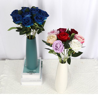 Mini roses artificielles en velours imitation perle-rose, très vendues, pour décoration murale de mariage, Saint-Valentin, arrangements floraux.