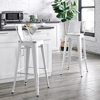 Tabourets empilables de hauteur de comptoir 65/75 cm, chaises de bar industrielles en métal avec dossier