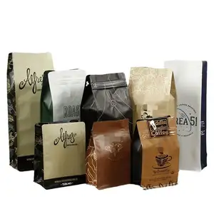 Magic OEM Design Gravure Printing Matte Flat Bottom Packaging Plastic Packing Bag For Coffee Beans Bag