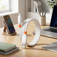 Kabel USB A ke Micro B Pengisian Cepat 2.4A 480Mbps Sinkronisasi Data TPE High Gloss 1M Kabel Charger Android OEM Grosir