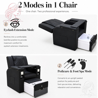 Fauteuil de pédicure moderne en cuir PU avec dossier réglable, station de soin des pieds et options multicolores pour salon de beauté