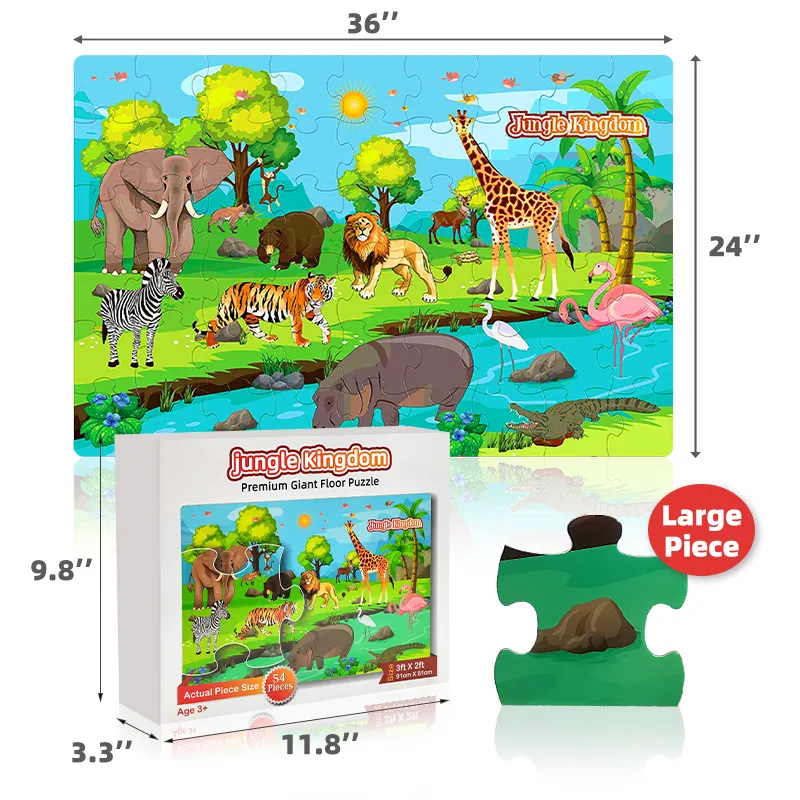 Produsen puzzle jigsaw kustom anak-anak lantai hewan besar Jumbo jkustom