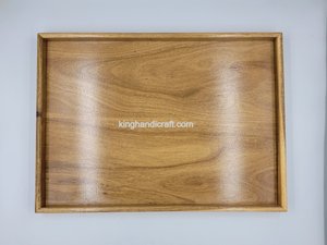 Plateau rectangulaire en bois d'acacia 35x25x3cm-Plateau en bois de qualité supérieure pour thé, fruits, pain-OEM Service - Product Image 4