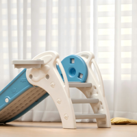 Mini Tobogán Plegable de HDPE para Bebés con Escalones, Juguete Deslizante de Plástico para Niños, para Interiores, Hogar, Jardín y Guardería