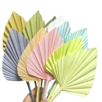 Vente en gros d'usine petite lance de palmier ovale en forme de coeur coloré brun bleu noir feuille de palmier sèche feuilles de palmier séchées pour la décoration