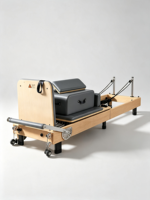 Reformer de Pilates Plegable de Roble para Estudio Comercial, Equipo de Pilates con Resistencia, OEM
