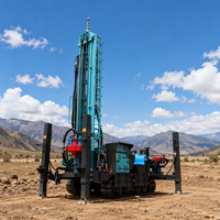 Foreuse à chenilles durable pour puits d'eau, machine de forage DTH diesel, pour forages profonds de 300m à 500m