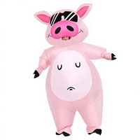 Costume de cochon gonflable unisexe pour adulte, costume de mascotte de cochon amusant pour la marche, déguisement pour Halloween, fête d'anniversaire, cosplay